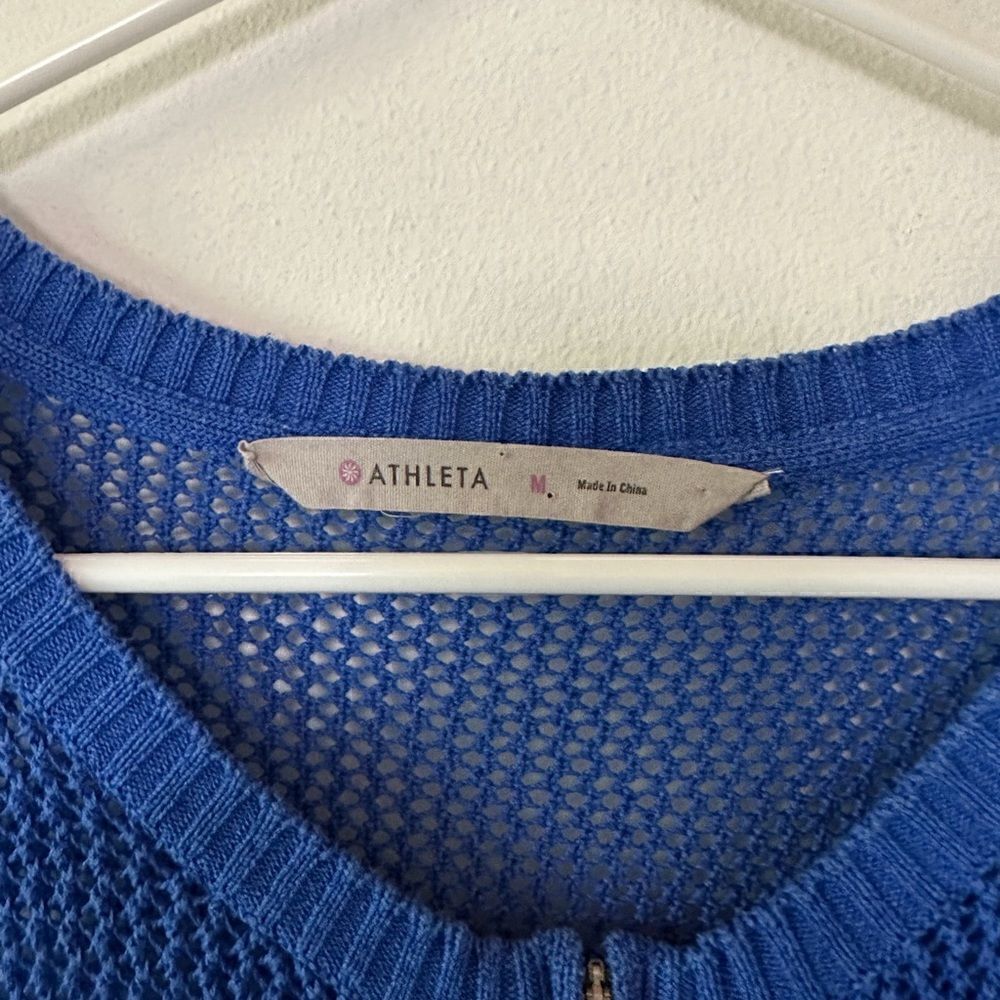 Athleta Full Zip Sweater in blue, women’s size medium. - Picture 3 of 5